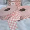 Cojín de Asiento con Peto Cuadros Rosas de Algodón en Stock del Fabricante con Ribete, Textil para el Hogar Ropa de Cama Tela de Ribete de 3 cm