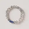 "Moonglass" Pulsera de Cristal de Piedra Lunar Gris Natural para Mujer, Sencilla y de Alta Gama, Pulsera de Cuentas Estabilizadora del Humor
