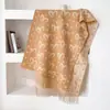 Bufanda de Borla Abstracta Corazón Doble Cara Maillard para Mujer Otoño Invierno Cálida Espesa Atmósfera Retro Chal Grande Venta al por Mayor