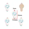 Colgante Rosa para Regalo del Día de San Valentín Hecho de Aleación con Goteo de Aceite, Accesorios para Joyería DIY, Pulsera, Pendientes, Llavero, Colgante W627