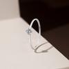 Ventas Directas de Fábrica Plata S925 Joyería Exquisita Ultra Fina Anillo Liso de Arco de 1 mm Anillo Incrustado con Circonita Anillo de Cola Shein Venta al por Mayor