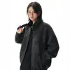 Chaqueta tie-dye mate de peso pesado estilo vintage para hombres y mujeres, abrigo Harrington estilo americano para otoño e invierno, chaqueta de motocicleta juvenil