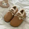 Sapatos Birkenstock Femininos de Pelúcia Totalmente Cobertos Sapatos de Pelo 2026 Inverno Novo Quente Bordados Slip-on Sapatos de Pelúcia de Algodão
