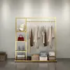 Perchero de Hierro Forjado Nórdico para Dormitorio de Pie Estante de Exhibición de Abrigos para Almacenamiento en Casa Perchero Simple de Moda para Tienda de Ropa