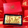 Nota de Banco Comemorativa de Ouro 100 Yuan do Ano do Carneiro, Folha de Ouro Imitação, Três Carneiros Simbolizando Prosperidade, Dinheiro da Sorte para o Ano Novo, Brinde Promocional para Negócios