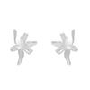 Aretes de Clip para Oreja con Disco de Espiral Antimosquitos Flor de Iris para Mujer Estilo Nuevo Fresco
