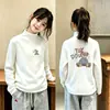 Camiseta de Manga Larga para Niñas De Rong Estilo Otoño/Invierno para Bebés y Niños Pequeños Camiseta Casual Elegante de Cuello Alto como Capa Base