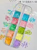 Acessórios para unhas com lantejoulas em formato de estrela macaron, ultrafinos, super brilhantes, versáteis, estrelas de cinco pontas e bolinhas coloridas misturadas para decoração de unhas