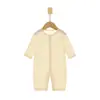 Macacão de Verão para Bebê Jacquard Floral Macacão Fino para Meninos e Meninas Recém-nascido Macacão de Engatinhar Roupa para Ar Condicionado