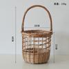 Cesta de mimbre para frutas y verduras, cesta de mimbre tejida a mano para arreglos florales, cesta decorativa de bambú para picnic.