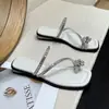 Sandalias planas de tacón bajo de moda para mujer, nuevo estilo de verano 2026, estilo de hada con pedrería, perfectas para combinar con faldas