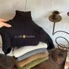 Suéteres de cuello alto nuevos para otoño e invierno para niños y niñas, estilo invernal para bebé, prendas de punto tejidas, ropa para niños, camisetas interiores, modernos