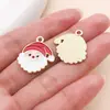 30 accesorios para joyería DIY: Árbol de Navidad de dibujos animados estilo gota de aceite, muñeco de nieve, Papá Noel y campanas como colgantes de regalo hechos de aleación de zinc