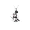 Accesorios Acrílicos Blanco y Negro Planos Muñeco de Nieve Navideño Bufanda Transfronteriza Collar de Dibujos Animados Pendientes Muñeco de Nieve Creativo Lindo