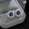 Brincos de margarida com zircônia incrustada em cobre Qingxing moda coreana joias de simulação brincos versáteis banhados a platina clip de orelha