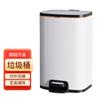 Cubo de basura de acero inoxidable operado con el pie para inodoro doméstico, baño, oficina, cubo simple de sonido ligero con cierre lento operado con el pie, doble capa