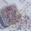 Baleia Pequena DIY Assimétrico Cascalho Diamante Cartão Tijolo Acessórios Preenchimento Decorativo Nail Art Cascalho Dourado e Prateado Tempestade