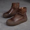 Jie shu Otoño 2023 Nuevo retro cepillado primera capa piel de vaca suela de goma cómodas casuales combinables botas Martin para mujer