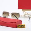 Gafas de sol de marca de moda para mujer, montura pequeña, sin marco, populares, para viajes, anti-UV