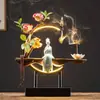 Adorno de Quemador de Incienso de Flujo Inverso Creativo Estilo Chino, Decoración del Hogar Creativa y Personalizada Estilo Zen para Entrada y Sala de Té, Difusor de Aroma Eléctrico