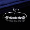 Pulsera Transfronteriza de Lujo Ligero con Diamantes Flash y Zirconia para Mujer, Pulsera Refinada de Alta Gama que Combina con Todo, Pulsera Ajustable Extraíble