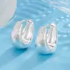 Nuevo Geométrico Liso Cepillado Ear Cuff para Mujer Estilo Francés de Alta Gama Aro de Lujo Ligero Pendientes de Aro Pendientes de Círculo Gota Simple Mujer Oreja