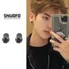 Pendientes de estilo moderno para hombre, estilo retro americano de alta calidad, diseño simple, nicho, acero de titanio negro, para chicos, elegantes pendientes Ruan