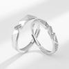 Anillo de pareja de plata esterlina S925 con forma de corazón, anillo de boda abierto de lujo ligero y de alta calidad, regalo