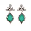Pendientes retro dorados antiguos ZA, resina irregular incrustada con pedrería, pendientes colgantes largos con un estilo moderno, estilo popular para mujer