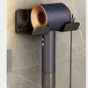 Suporte de Armazenamento para Secador de Cabelo Prateleira de Pendurar para Banheiro Suporte de Armazenamento Plástico Multifuncional Doméstico Prateleira de Armazenamento Sem Furos