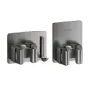 Ganchos Adhesivos de Acero Inoxidable para Paredes de Cocina, Ganchos de Pared de Alta Resistencia, Ganchos sin Taladro, Almacenamiento de Pared, Instalación sin Taladro