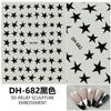 Calcomanías para Uñas de Estrella de Cinco Puntas de Celebridad de Internet Clásico Blanco y Negro Color Puro Recortadas Calcomanías de Estrella Decoración de Uñas DIY con Dorso Adhesivo