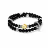 Pulsera de doble bucle para pareja de labradorita y obsidiana, nuevo anillo auspicioso de nube corriendo estilo chino, pulsera de lujo ligero