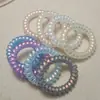 Cordón para Teléfono de Color Frosted AB, Diadema para el Cabello, Goma para el Cabello de Mujer, Diadema de Caramelo Sirena, Accesorios para el Cabello, Anillo de Teléfono de Alta Elasticidad