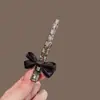 Pinza para el pelo con lazo de tela coreana y pedrería para mujer, Pinza de pico de pato grande lateral nueva, Pasador elegante para flequillo y cabello suelto
