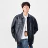 Otoño 2025 Nueva Chaqueta de Cuero para Hombre Estilo Retro Japonés Cuello Campana Chaqueta de Trabajo Tendencia Retro Japonesa Versátil