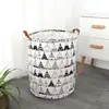 Cesta para Ropa Sucia de Tela de Algodón y Lino, Barril de Almacenamiento de Juguetes, Cesta Plegable Impermeable para Ropa, Caja de Almacenamiento para Ropa Sucia