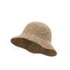 Sombrero de paja de verano para exteriores junto al mar, plegable y versátil, sombrero de paja de rafia tejido a mano con ala ancha para protección solar, sombrero hecho a mano transfronterizo