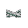 Comercio exterior transfronterizo caliente Seiko lujo diamante completo mosaico de cristal verde suministro de alta gama anillo de boda anillo de circón al por mayor