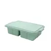 Lancheira compartimentada de silicone transfronteiriça com anel de aço embutido, durável, anti-deformação, adequada para alimentos quentes e frios, atacado