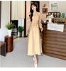 Novo Estilo Chinês Outono Cheongsam Melhorado Saia Design Elegante Retrô Fivela Borla Cintura Estilo Francês Saia Longa para Mulheres