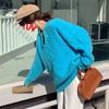 Suéter Extra Grande con Cuello en V Torcido para Mujer 2025 Otoño e Invierno Nuevo Estilo Suave Jersey Tejido Holgado Ropa Exterior