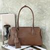 Bolso de cuero de nicho vintage moderno de un hombro y axila para mujer 2024 nuevo bolso de mano de cuero vacuno curtido vegetal