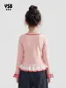 Ropa para Niños Yingsibo Camiseta de Manga Larga Otoño para Niñas Top Infantil Cuello Redondo Adorno de Encaje Camisa Base Ropa Interior Dulce para Niñas