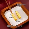 Nuevo Estilo Brillante Hielo Triturado Tridimensional Ladrillo de Imitación Oro Colgante para Mujeres Oro de Arena Vietnamita Barra Cuadrada Sólida de Imitación Oro Collar Joyería