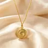Colar longo Acessórios franceses personagem do ano do zodíaco antigo bússola cavalo da sorte corrente pingente de cavalo novo estilo nacional chinês colar de dupla face
