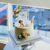 Hierro Forjado Flor Bronceado Acrílico Inglés Decoración Tarjeta Pastel de Cumpleaños Estilo Ins Repostería Postre Adorno Enchufe