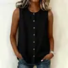 2026 Estilo Novo Europeu e Americano Feminino Estilo Boêmio Sem Mangas Camisa de Botão com Botões Laterais de Uma Fileira Top Colete Solto