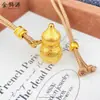 Tienda de Oro Mismo Estilo Calabaza de Terciopelo Dorado Arena Colgante, Collar de Calabaza de la Fortuna Abrible Cadena para Suéter, Nuevo Estilo Chino Tendencia Nacional