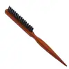 Peine de Dientes Estrechos de Cerdas de Jabalí Peluquería Peine para el Cabello de Tres Filas Peinado Esponjoso Mango Largo Maquillaje Cola Puntiaguda Peine para Cabello Rizado